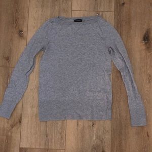 Halogen sweater/long sleeve with wide crew neck